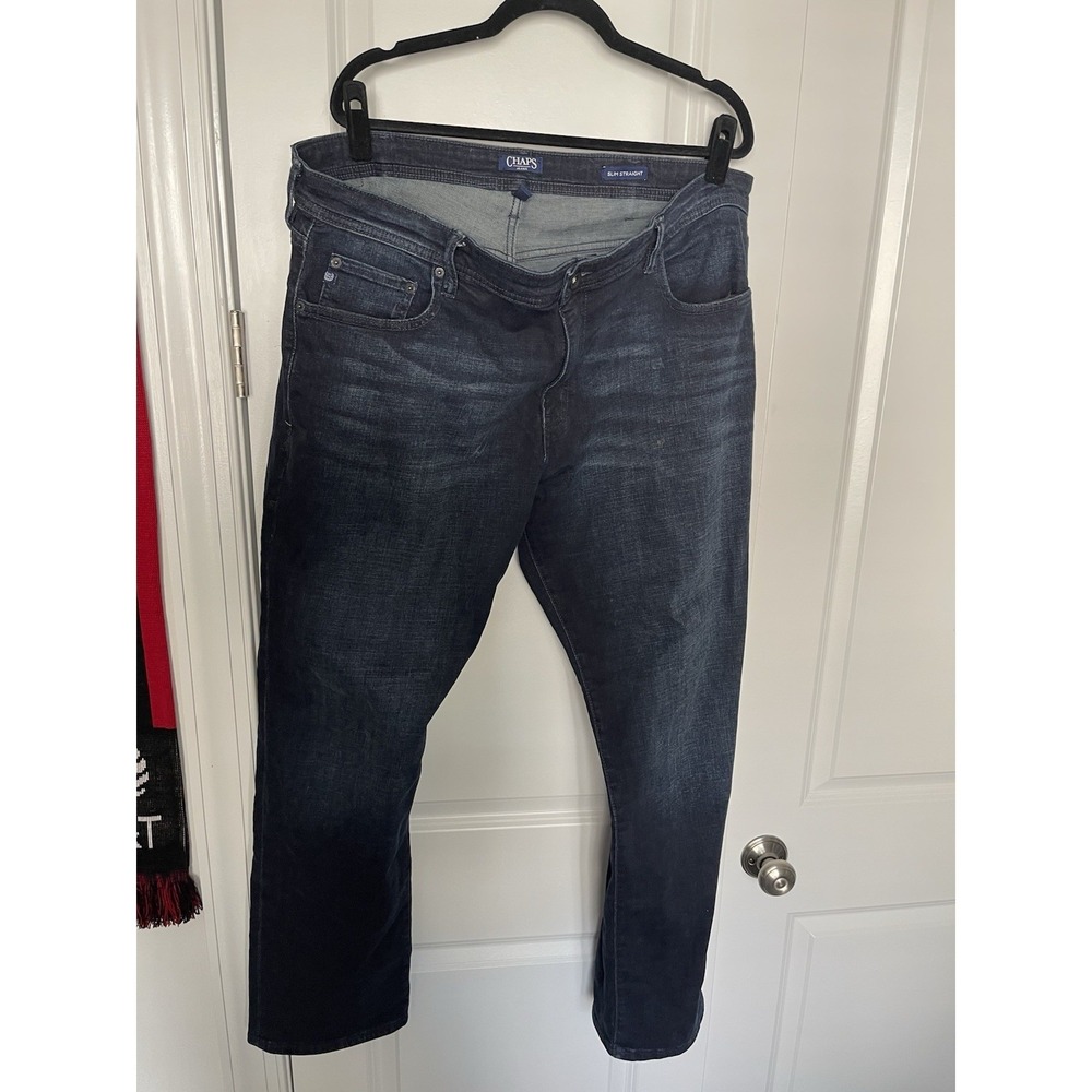 Chaps Men's Jeans Slim Straight Fit 40in x 32in Navy